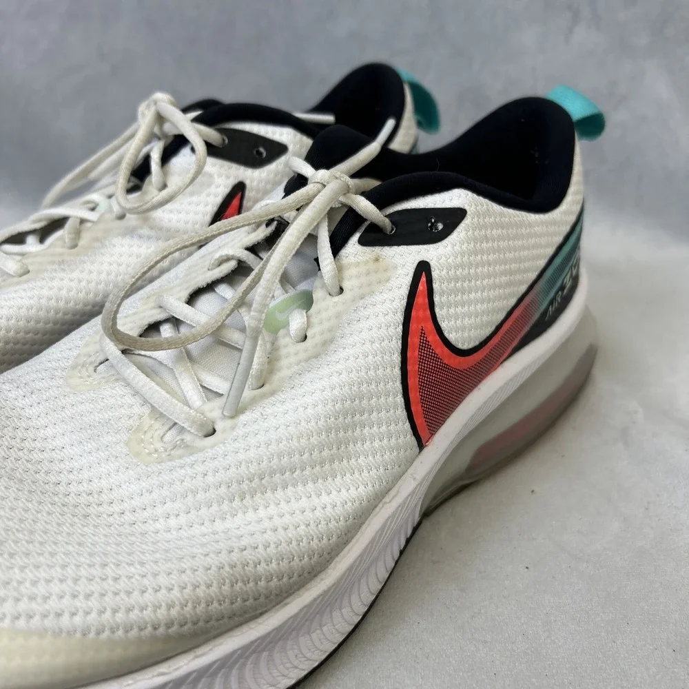 Nike Air Zoom Shoes Youth 7 Womens 8.5 DA1242-101 White Neon Swoop Logo Running‎